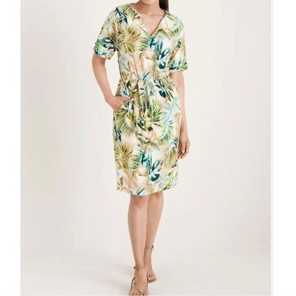 Chico's Tropical Stretch Jersey Knit Dress